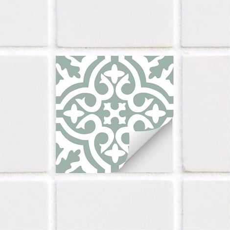 Tile Stickers Adhesive for Kitchen Waterproof Suitable for Kitchen and Bathroom Tile Decoration Green Vintage Pattern (1/5)