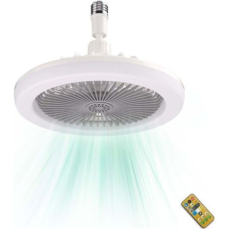 Lampe Ventilateur Plafond, Lustre Silencieux Silencieux Avec Lumiere et Telecommande,Ventilo Plafond Avec Lumière,(Blanc, 26cm) (1/5)