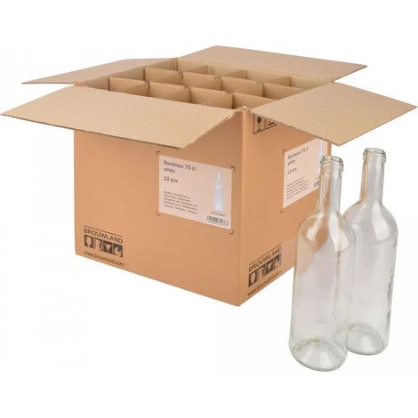 Scatola portabottiglie in cartone con 12 bordolesi da 75 cl ciascuna., Colore: bianco (1/4)