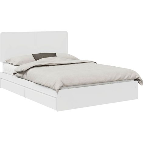 Letto con Contenitore Bianco 140 x 190 cm Legno multistrato vidaXL