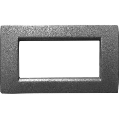 Placca compatibile vimar idea colore grigio ardesia 4 posti metallo 2022/4