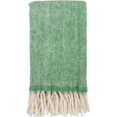 Plaid en fibres naturelles 130x170cm - Vert - Carmel (1/3)