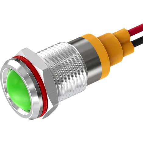 Voyant Lumineux Métallique 10mm Vert 220V LED Étanche Lampe De Signalisation Industrielle Pour Panneau De Commande (1/5)