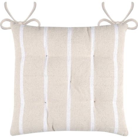 Lot de 4 galettes de chaise 5 points 40x40 St Trop blanc coton