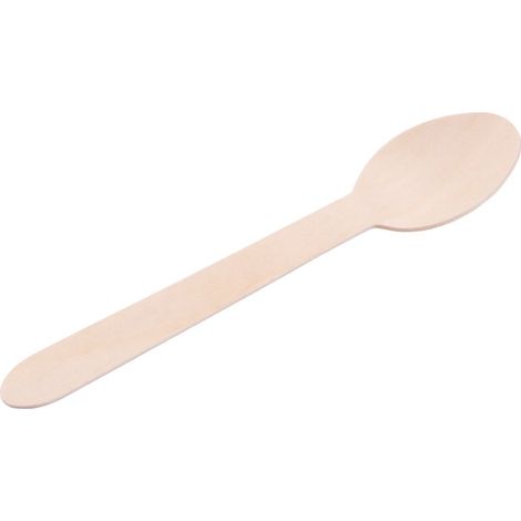 Cuillere MagicHome Woodline ECO, en bois, de table, 160 mm, paquet de 10 pieces, 100% Naturel