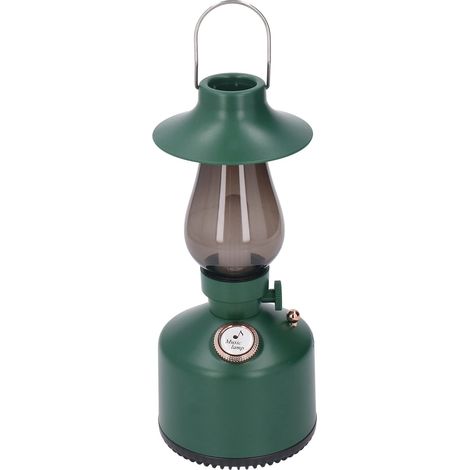 Retro-Campinglaterne mit Musikplayer, wiederaufladbare USB-C-Campinglampe mit stufenloser Dimmfunktion, wasserdicht nach IPX4, tragbare Gartenleuchte für stimmungsvolles Ambiente (Grün) (1/5)