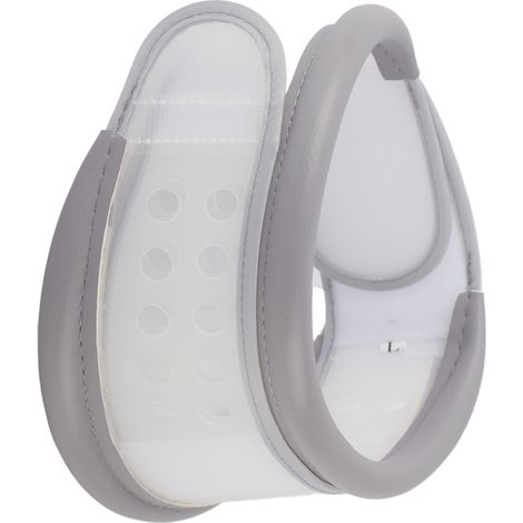 Collier cervical réglable, séparation design, protection cou respirante, ergonomique anti-douleur, gris taille L, dispositif confortable. (1/5)