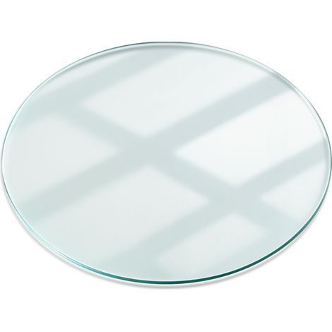 Plateau de table en verre trempé transparent Ø 100 cm – Épaisseur 4 mm – Résistant à la chaleur et aux chocs – Bords polis pour sécurité accrue - fi100 (1/5)