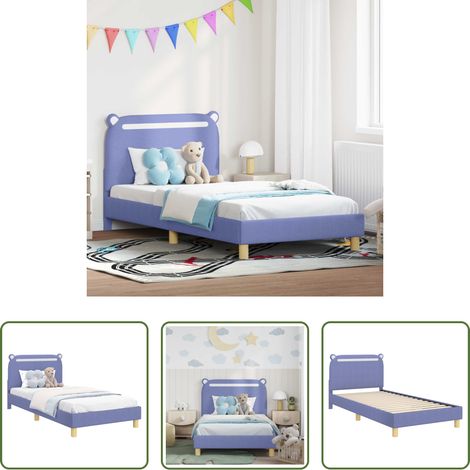 vidaXL Kopfteil -  Kinderbettgestell mit Kopfteil Jeans blau 80 x 200 cm Stoff