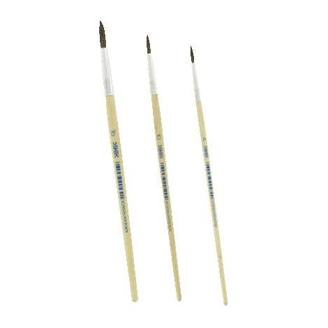 Pinceaux - ULMANN - 4-10-16 - Lot de 3 - Poils de poney - Qualité professionnelle (1/4)