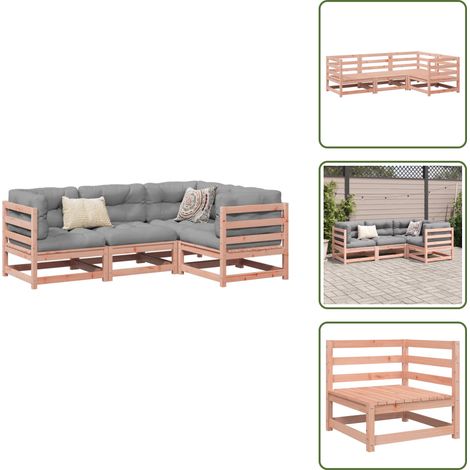 Salon de jardin 4 pcs bois massif sapin de douglas - Ensemble Salon De Jardin - Mobilier De Jardin - Canapé Extérieur - Meubles De Jardin En Bois - Salon De Jardin Design (1/5)