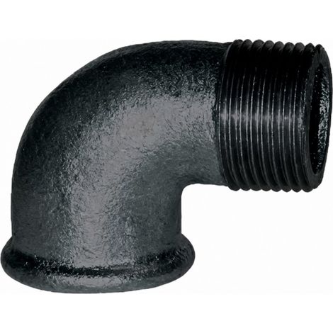Winkelstück verformbar 90°, 50x60, männlich weiblich schwarz kleiner Radius