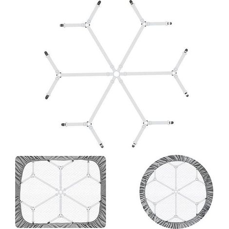 12 pièces tendeur draps de lit, sangles élastiques réglables avec pinces métalliques chromées, pour matelas et planche à repasser (1/4)