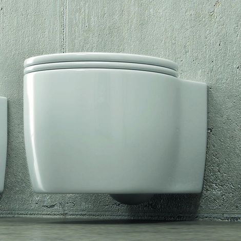 WC sospeso in ceramica sistema Soft-close Alizee-S90 kamalu