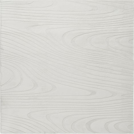 Tappeto in pelliccia sintetica di coniglio a pelo lungo motivo geometrico quadrato 160 x 160 cm bianco sporco Ontake (1/5)