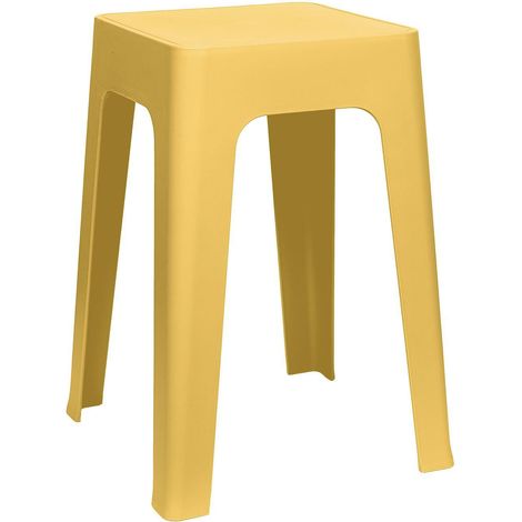 Sgabello Spectra in plastica gialla, minimalista, 34,5x47 cm (1/5)