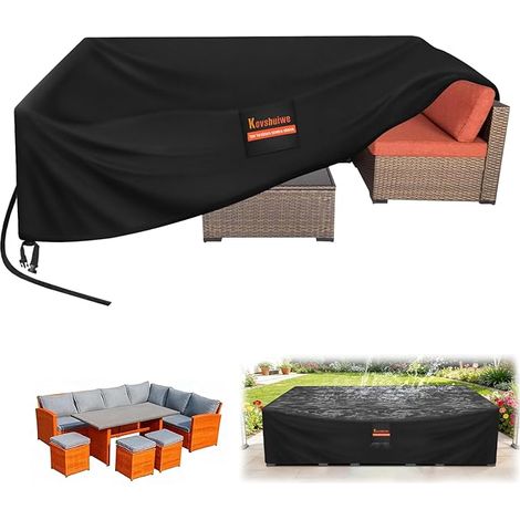 Garden Furniture Covers 250 x 250 x 90 cm, Oxford Fabric 520D 520D Oxford Fabric, Transparent Table Cover, Rattan Furniture (1/5)
