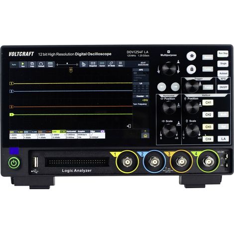Oscilloscope numérique VOLTCRAFT DOV1254F LA 125 MHz 4 canaux 1.25 Géch/s 100 Mpts 12 bits mémoire n (1/5)