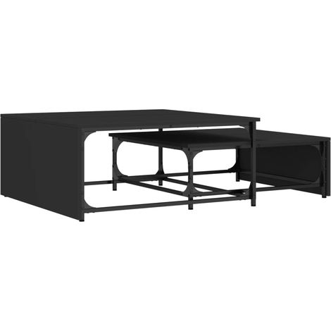 Maison Exclusive - Satztische 2 Stk. Schwarz Holzwerkstoff und Me