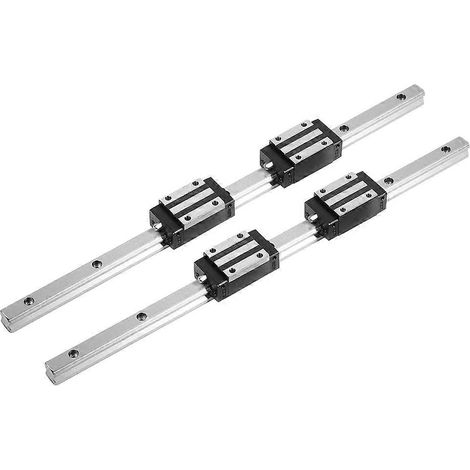 Rail linéaire HG15-400mm x2 + 4 blocs coulissants HGH15 noirs, guidage précis pour CNC, imprimante 3D, axe linéaire, kit de mouvement robuste (1/5)