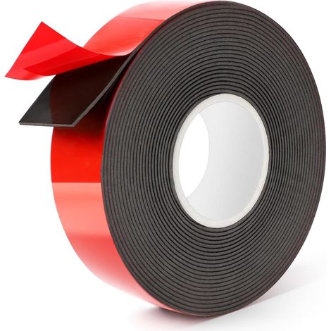 Ruban adhésif double face 5 m x 25 mm – Ruban de montage imperméable extra fort pour murs/bandes LED/revêtements de voiture/décoration de maison et de bureau – Connexion (1/5)