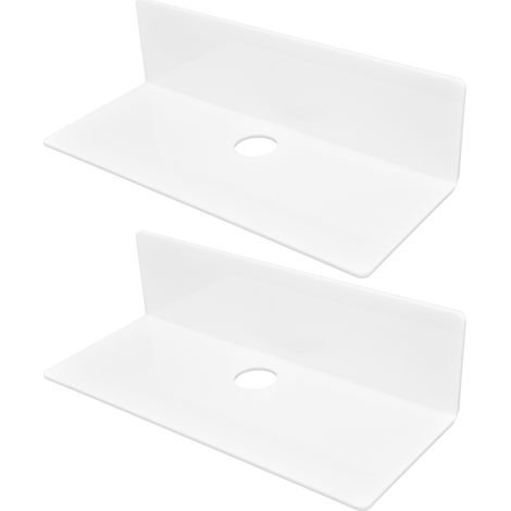 2 Acryl-Wandregale, kein Bohren erforderlich, hohe Stabilität, für Lautsprecher und Uhren (1/5)