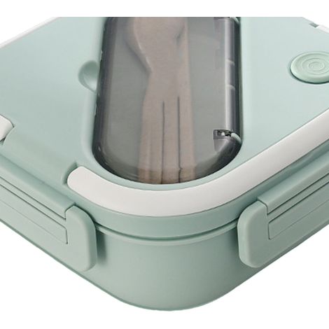 Lunchbox aus Kunststoff, japanischer Stil, neue quadratische Form, mikrowellengeeignet, Snackbox für Schüler, Lunchbox, grün. (1/5)