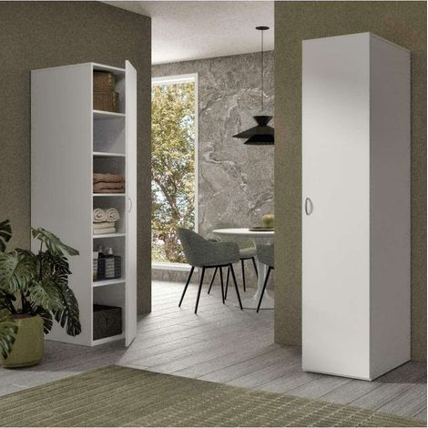 CTF Mobile Colonna Tuttopiani Bianco 1 anta 5 ripiani  35x66x203 h cm (1/2)