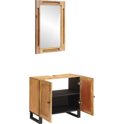 Maison Exclusive - Badezimmer Sets mit Speicher 2 pcs Braun Massi