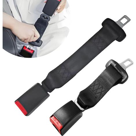 piezas extensoras de cinturón de seguridad, extensores de cinturón de seguridad rojos ajustables, correa de sujeción universal para cinturón de seguridad, hebillas para extensores de cinturón de segur (1/5)