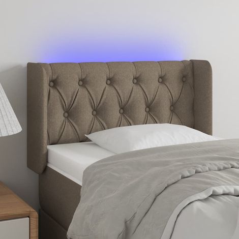 Tête de lit à LED - Design industriel - Pour Lit adulte - Taupe 83x16x78/88 cm Tissu Chic-108949 (1/5)