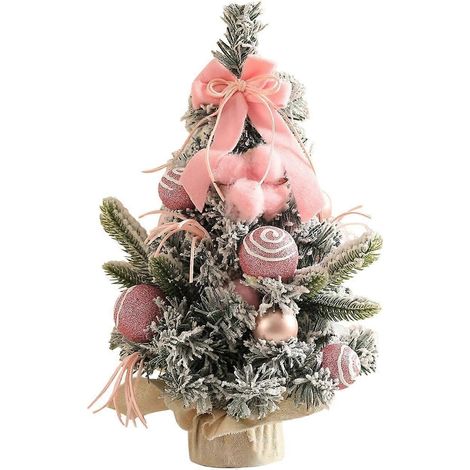 Décoration de sapin de Noël pour la maison ou le bureau, simulation de mini sapin de Noël (rose) (1/5)