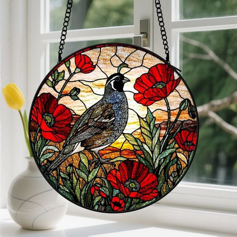 Capteur de Soleil en Vitrail Décoration Spirituelle pour Maison 20cm (1/4)