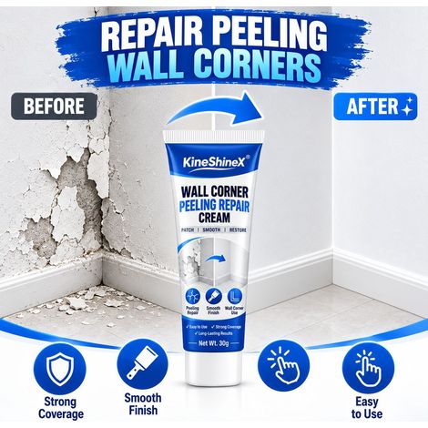 KineShineX Wandeckenreparaturpaste eignet sich zur Reparatur von abblätternden und rissigen Wänden und ist für beschädigte Ecken geeignet. (1/4)