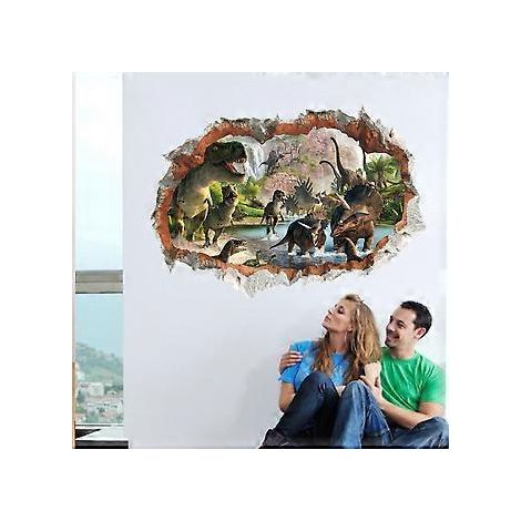 50 x 70 cm Wandaufkleber für Erwachsene – selbstklebender 3D-Wandeffekt  Aufkleber Wandbild -Dinosaurier- Aufkleber Muraux Cuisine - Dcoration Murale Trompe l'il Sa
