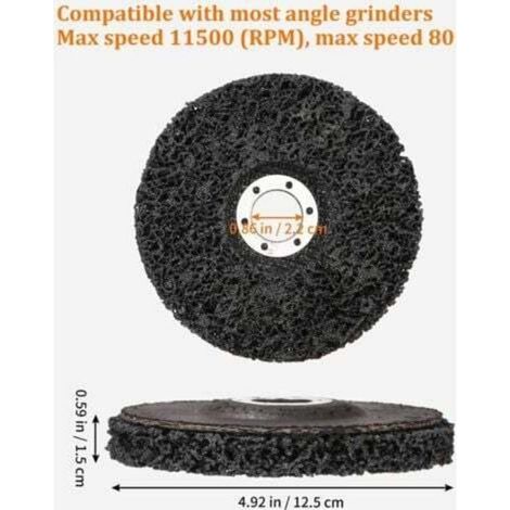 5 Pcs Disque Meuleuse,125 x 22 mm, Disque Abrasif pour Meuleuse D'angle, Disque de Nettoyage Abrasif CSD disques de nettoyage grossier pour Enlever la Rouille de la Peinture (1/3)
