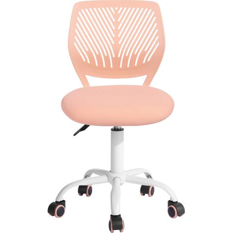 Chaise de Bureau Moderne Ergonomique, Chaise Ordinateur Réglable, Siège de Travail Pivotant sans Accoudoirs, aux Chambres D'Étude des Jeunes et aux Bureaux à Domicile, Rose Candy