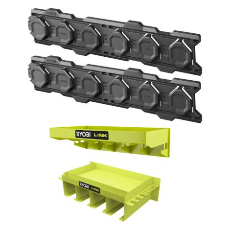 Confezione RYOBI LINK System 2 guide a parete - Scaffale multiuso