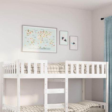 vidaXL Lit pour enfants sans matelas blanc 90x190cm bois de pin massif (1/5)