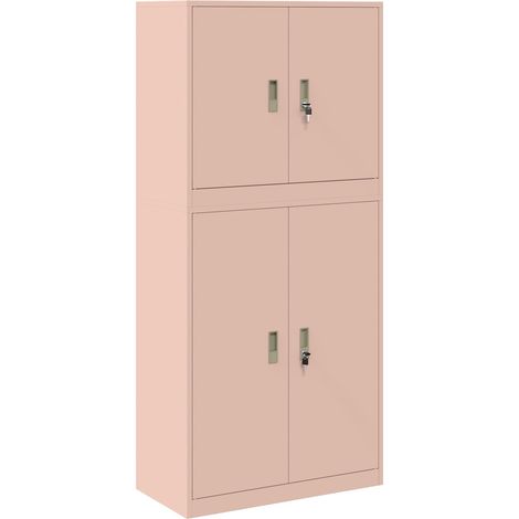 Storage Cabinet 2 pcs Pink 80 x 40 x 175 cm Steel Lockable vidaXL (1/5)
