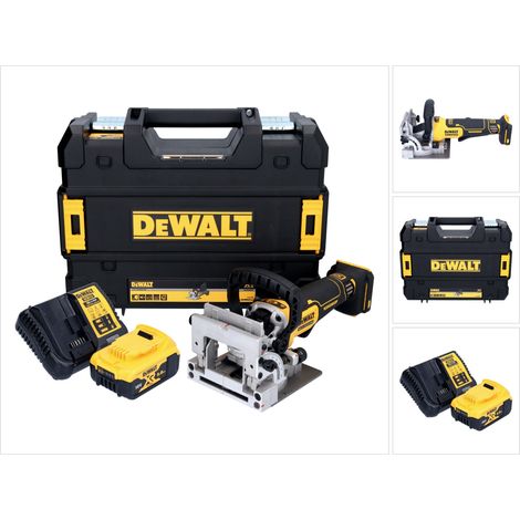 DeWalt DCW 682 P1T Akku Flachdübelfräse 18 V 102 x 20 mm Brushless + 1x Akku 5,0 Ah + Ladegerät + TSTAK