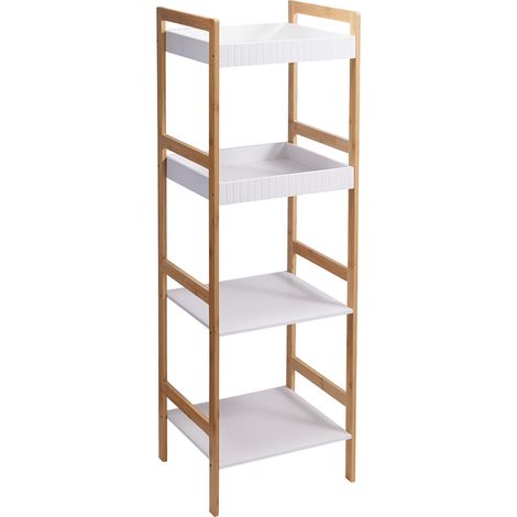 SCAFFALE PORTABIANCHERIA DA BAGNO cm 36 x 33 x h.110 - 4 ripiani