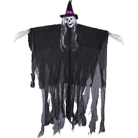 Décoration d'Halloween : Squelette fantôme suspendu pour l'intérieur et l'extérieur – Accessoires d'Halloween pour les fêtes, le (1/5)