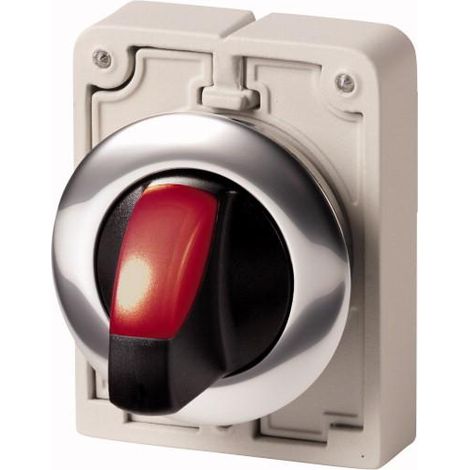 Commutateurs rotatifs lumineux 30mm à manette rouge 2 positions (V position) à accrochage EATON M30C-FWLKV-R