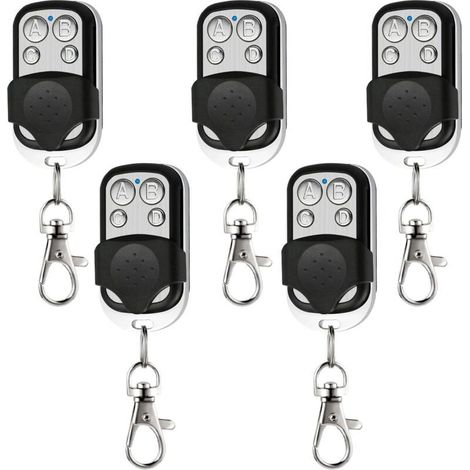 Lot de 5 télécommandes universelles sans fil pour porte de garage 433 MHz avec couvercle coulissant pour porte de garage de voiture (1/5)