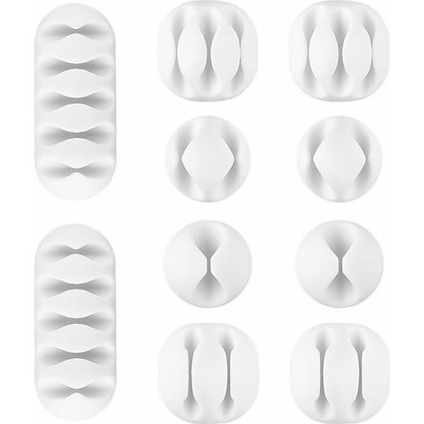 10 PCS Multifunctional Fixed Desktop Cable, Data Cable Organizer, Charging Cable Clip, Collect Loop Clip-A (1/5)