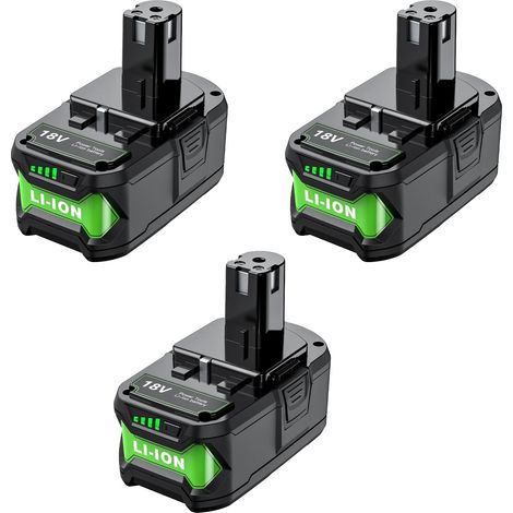 Remplacement de batterie, capacité 8000mAh, lithium-ion, compatible avec Ryobi, 3PCS 8.0 (1/2)