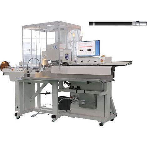 Macchina automatica per spelature e crimpatura di terminali a cavi fotovoltaici (su un lato)