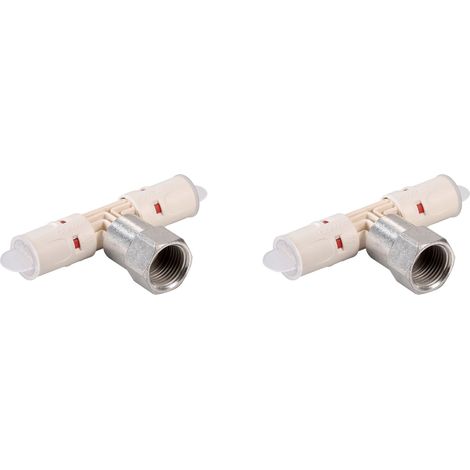 COMAP Té instantané synthétiques femelle à visser pour tubes multicouche - 16x2 - 1/2 - 16x2 - Vendus par 2 - Raccords MultiSkin - 9130GP161216 (1/3)