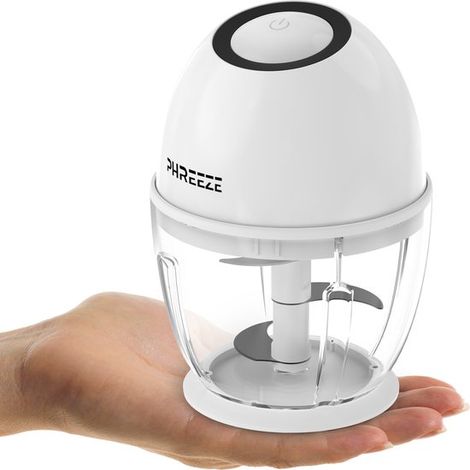 Mini robot culinaire - 450 ml - Hachoir électrique - Rechargeable USB-C - Petit mixeur - Appareil de cuisine - Hachoir portable - Hachoir électrique - Coupe-légumes pour smoothies et purées pour bébé (1/5)